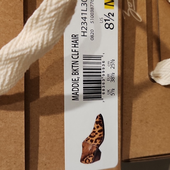 ZODIAC- Calf hair - Maddie Leopard BlkTan Booties - Size 8 - Picture 6 of 6